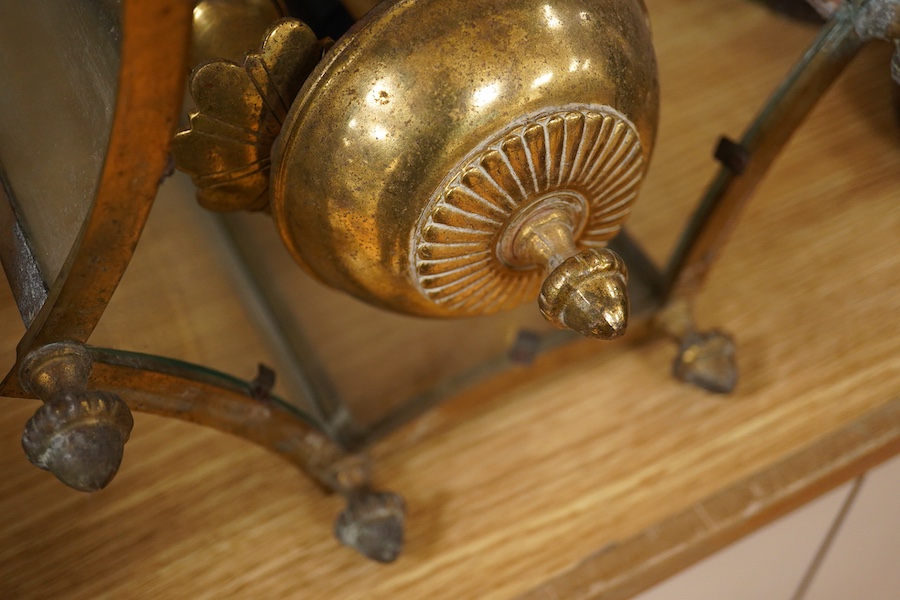 A pair of brass porch / hall lanterns, 50cm high